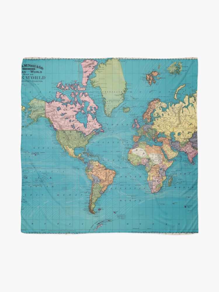 Alternate view of Vintage Map of The World (1897) Scarf