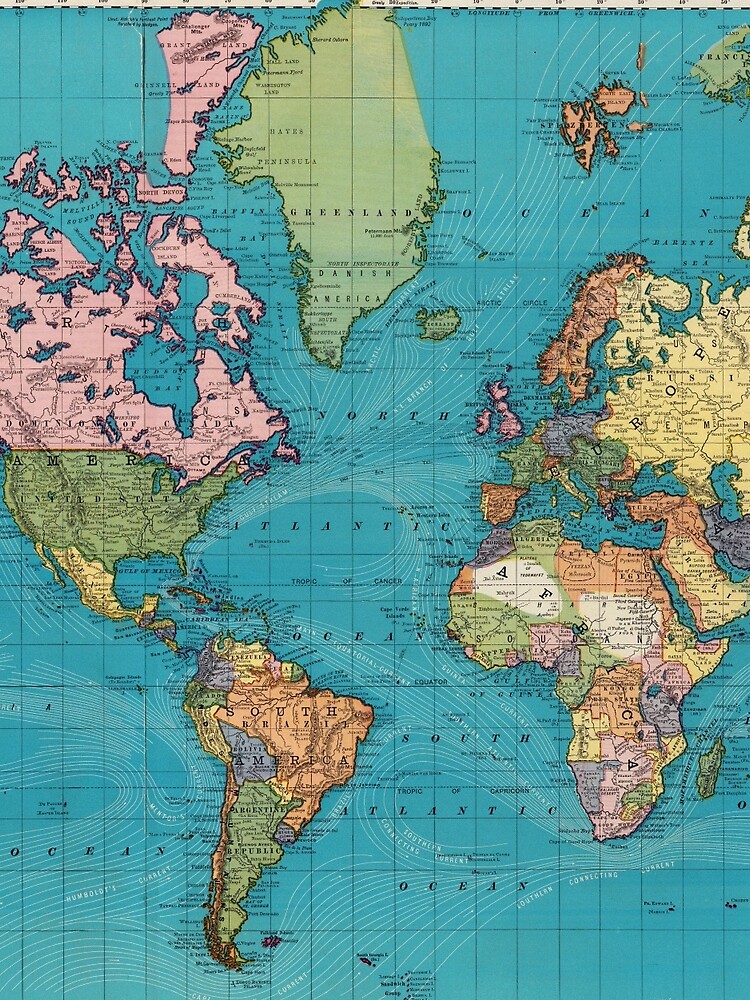 Vintage Map of The World (1897) by BravuraMedia