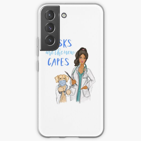 Masks are the new capes (female 2, with dog) Samsung Galaxy Soft Case