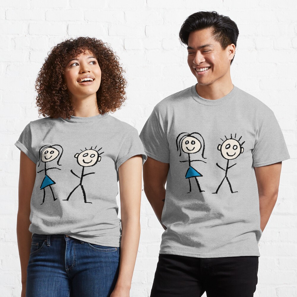 Funny Stickman T-shirt, Cute Stick Girl and Stick Boy Shirt, Stick man  Design, Funny T-shirt  Essential T-Shirt for Sale by RedBoyShop