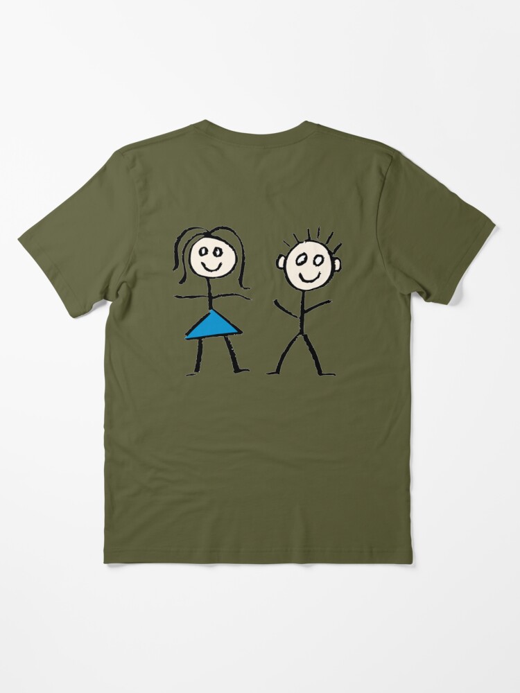 Funny Stickman T-shirt, Cute Stick Girl and Stick Boy Shirt, Stick man  Design, Funny T-shirt  Essential T-Shirt for Sale by RedBoyShop