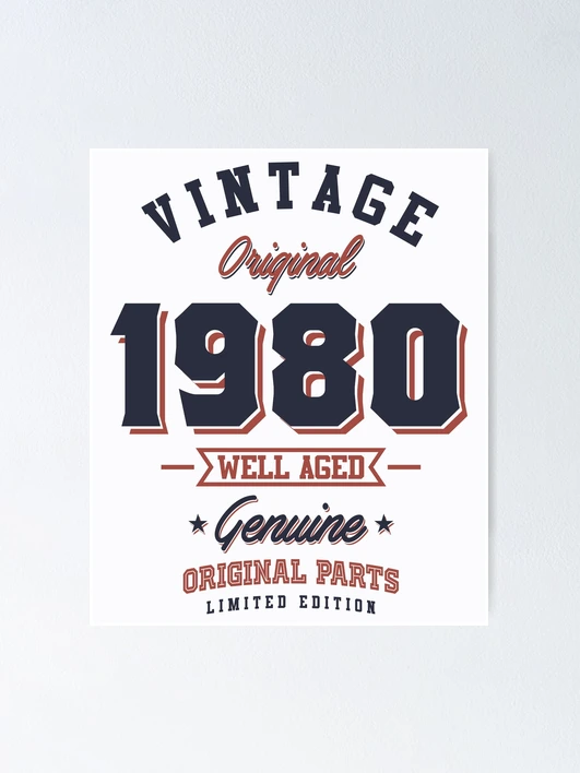 Vintage 1980 Born in 1980 Retro Birthday Gift