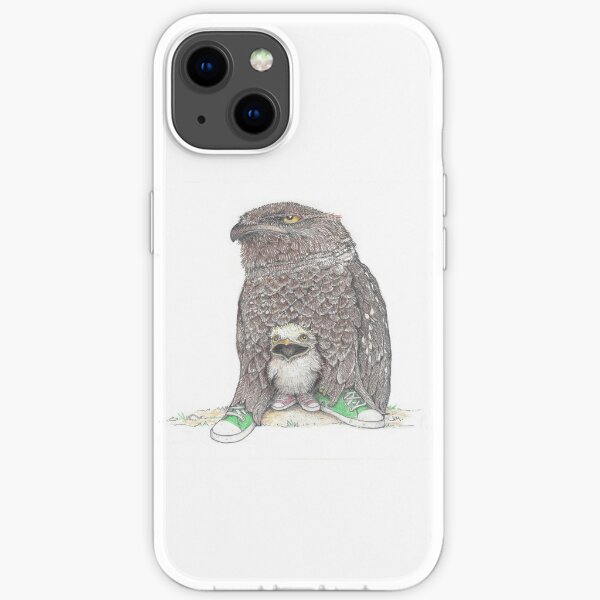 frog mouthed owl and baby in low tops iPhone Soft Case