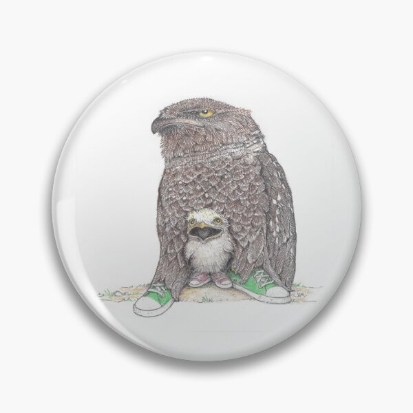 Item preview, frog mouthed owl and baby in low tops designed and sold by JimsBirds.