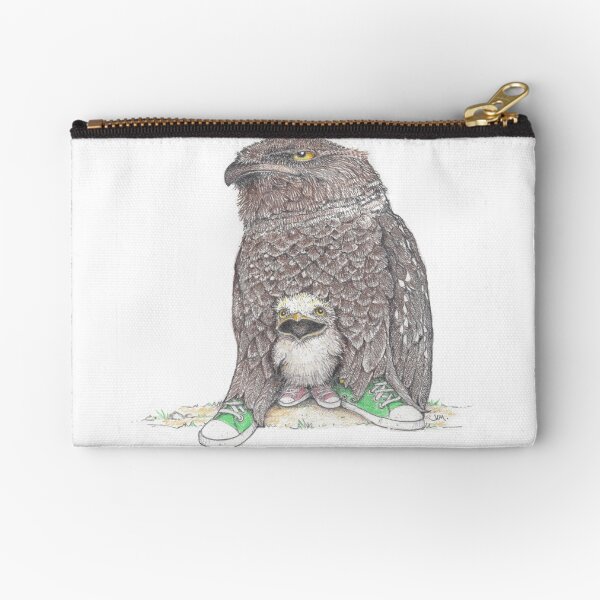 Item preview, frog mouthed owl and baby in low tops designed and sold by JimsBirds.