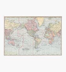 Vintage World Map (1901) Photographic Print