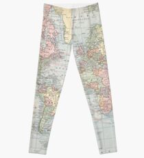 Vintage World Map (1901) Leggings