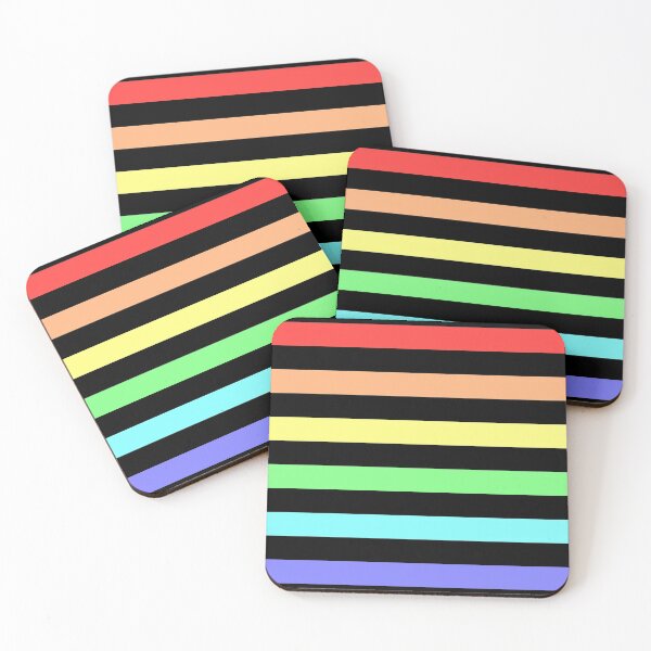 Item preview, Basic Chunky Stripes - Rainbow on Black designed and sold by TheFrostedDonut.