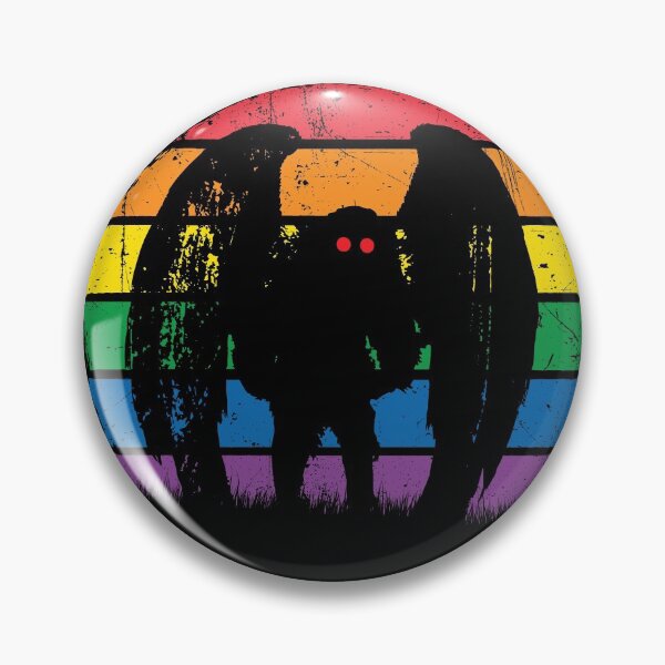 Mothman - Retro Vintage Rainbow Cryptid Gift Pin