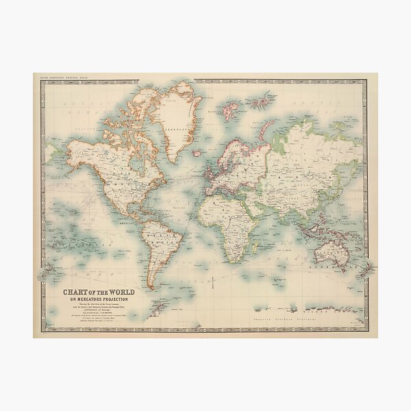 Item preview, Vintage Map of The World (1911) designed and sold by BravuraMedia.