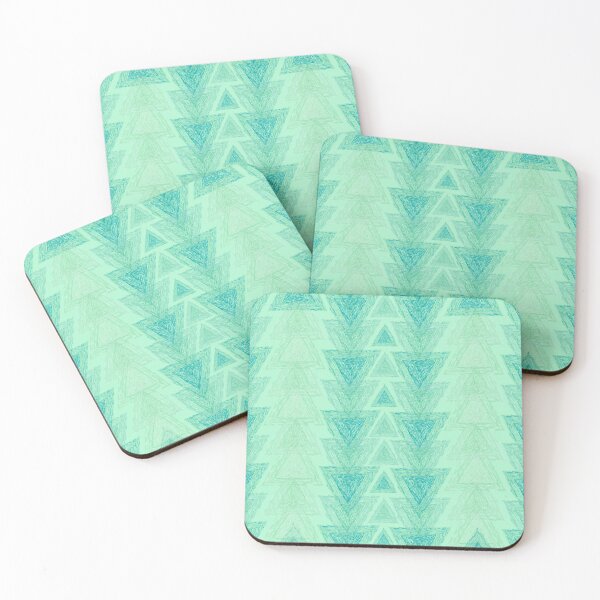 Item preview, Textured Triangles - teal and green designed and sold by kkati.