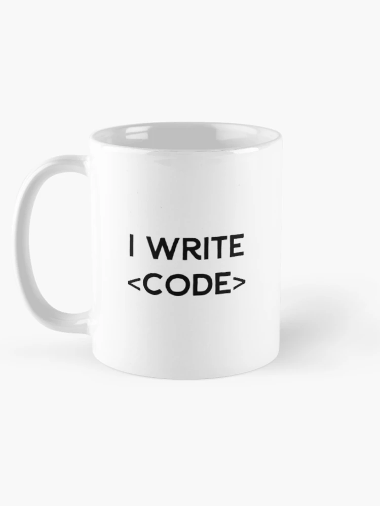 Thumbnail 5 of 6, Coffee Mug, I Write Code (Inverted) designed and sold by developer-gifts.