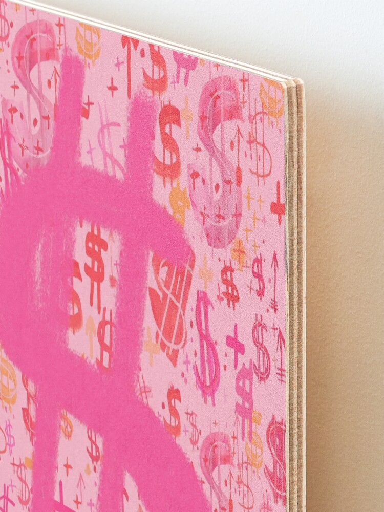 Alternate view of Pink Dollar Signs Mounted Print