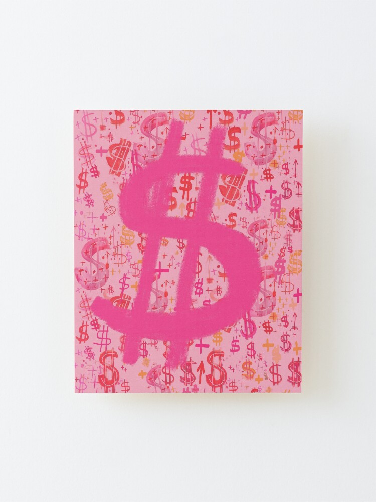 Alternate view of Pink Dollar Signs Mounted Print