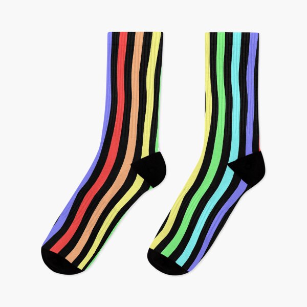 Item preview, Basic Vertical Stripes - Rainbow on Black designed and sold by TheFrostedDonut.