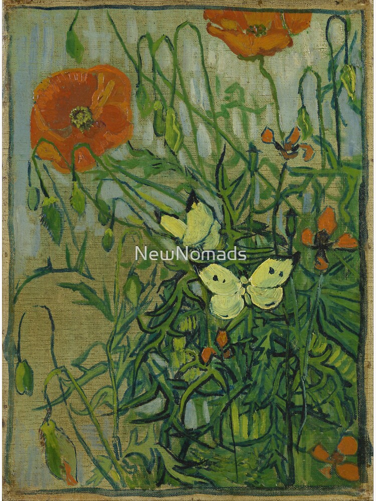 Vincent Van Gogh - Butterflies and Poppies Sticker