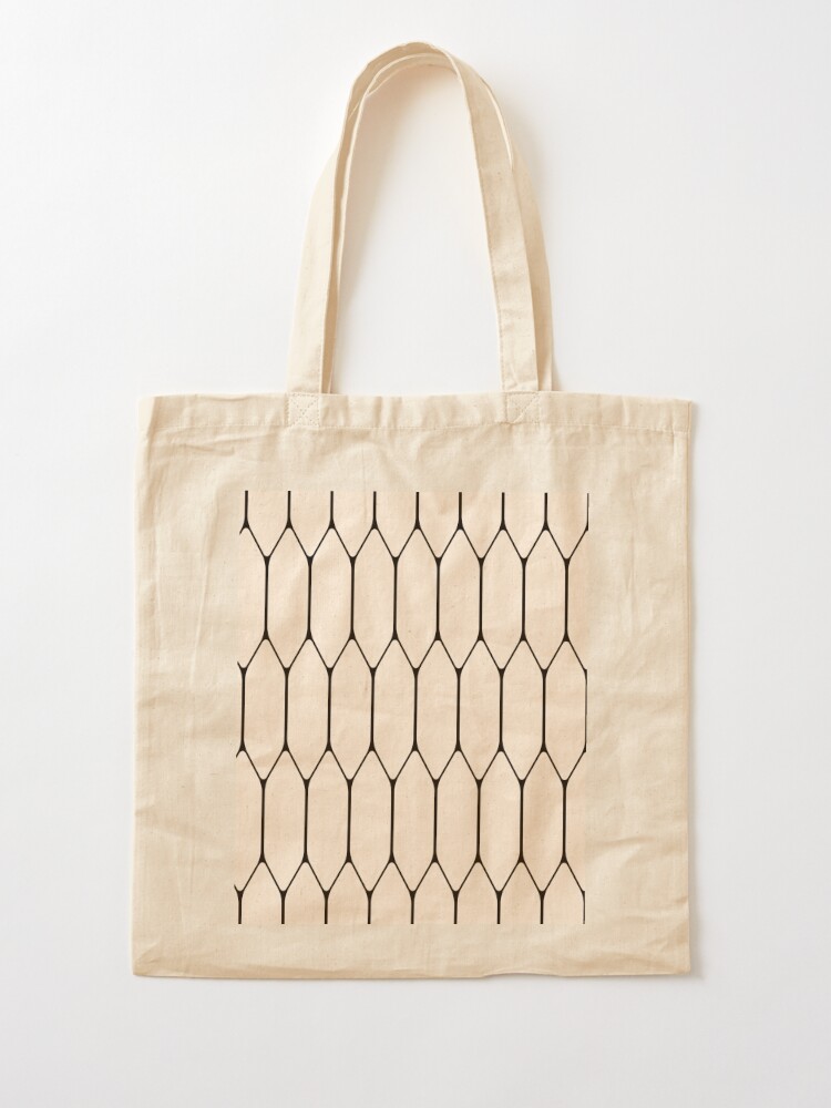 Geometric Design Canvas Cotton Tote Bag with Purse