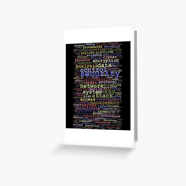 Computer and Cybersecurity Terms Greeting Card