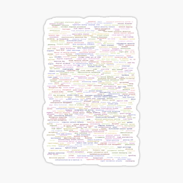 Computer and Cybersecurity Terms Sticker