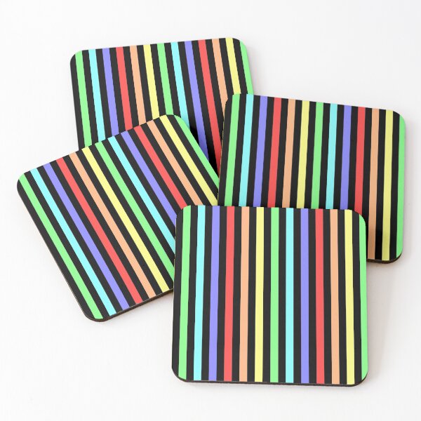 Item preview, Basic Vertical Stripes - Rainbow on Black designed and sold by TheFrostedDonut.