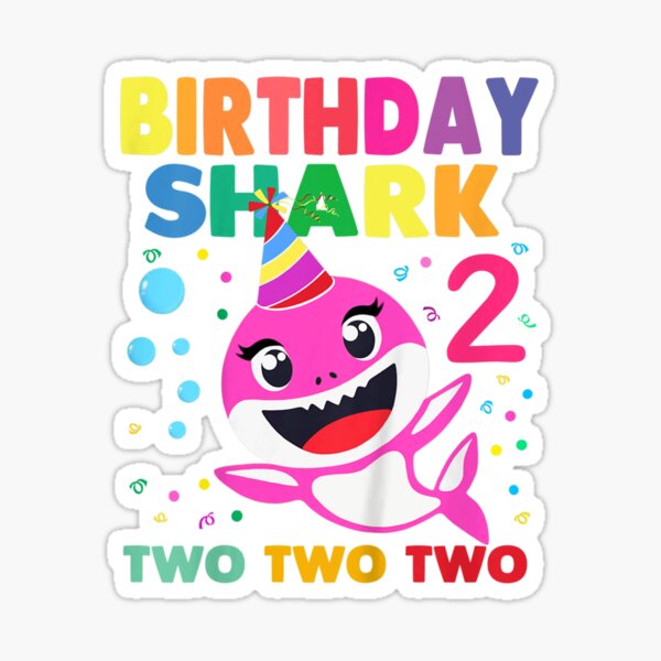 "Kids Baby Shark 2nd Birthday for Girls - Doo Doo Doo" Sticker by