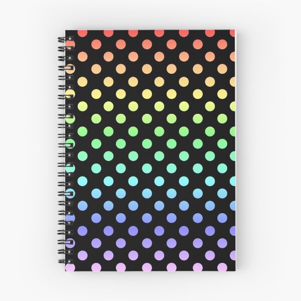 Item preview, Polka Dots - Rainbow Gradient on Black designed and sold by TheFrostedDonut.