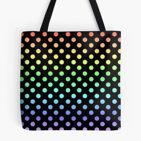 Item preview, Polka Dots - Rainbow Gradient on Black designed and sold by TheFrostedDonut.