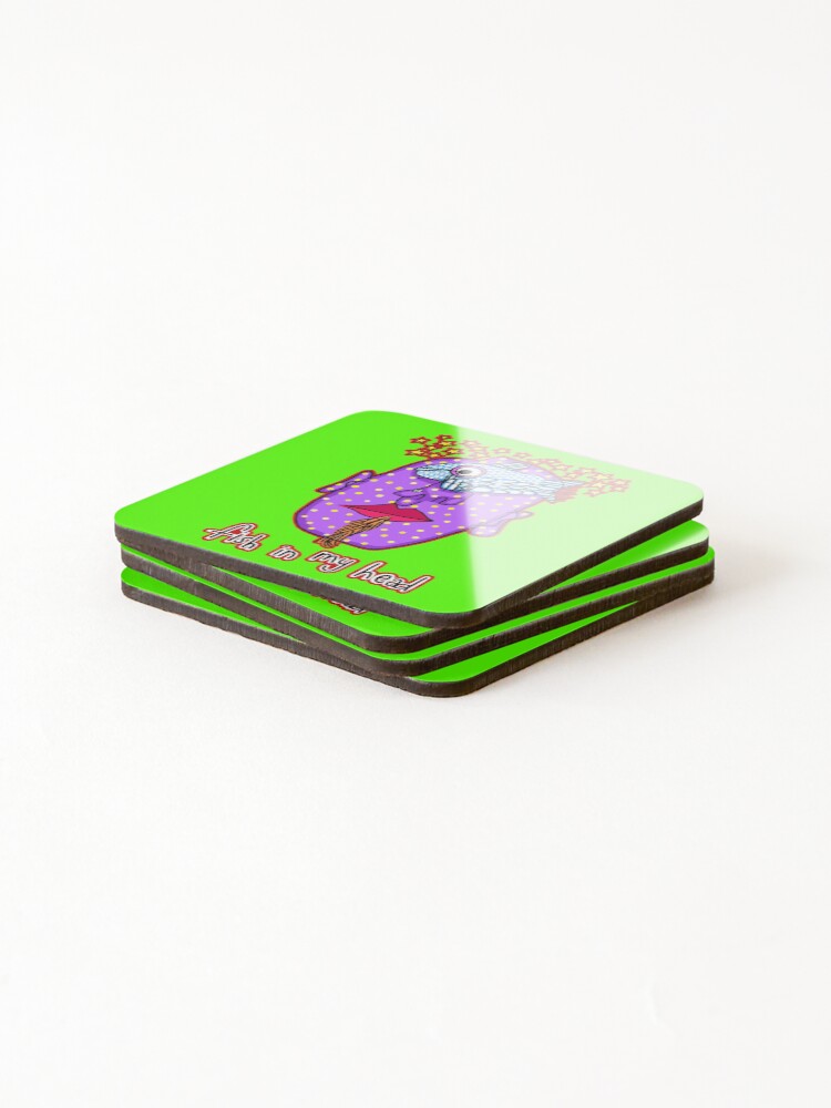 Thumbnail 4 of 5, Coasters (Set of 4), Fish In My Head designed and sold by RUNICJOHN.