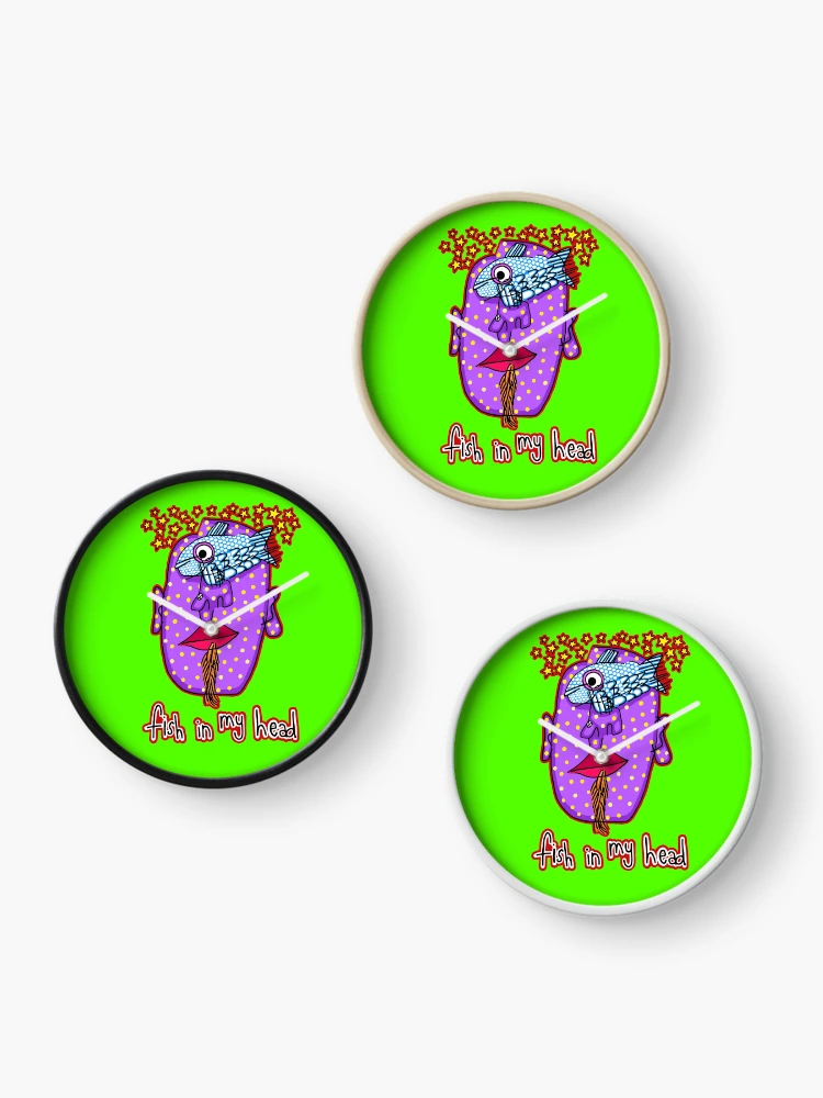 Thumbnail 3 of 4, Clock, Fish In My Head designed and sold by RUNICJOHN.
