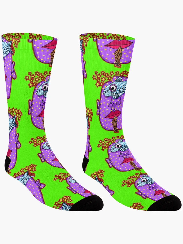 Thumbnail 3 of 5, Socks, Fish In My Head designed and sold by RUNICJOHN.