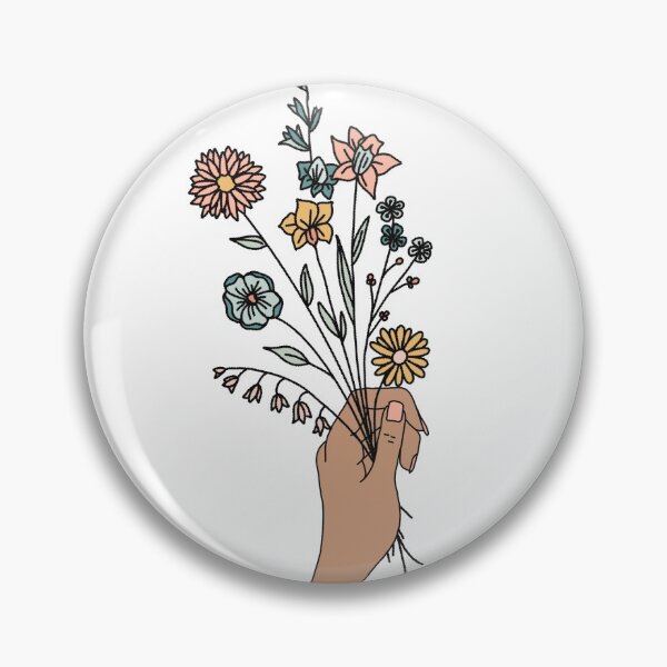 Item preview, hand holding floral bouquet  designed and sold by Caroline Tatko.