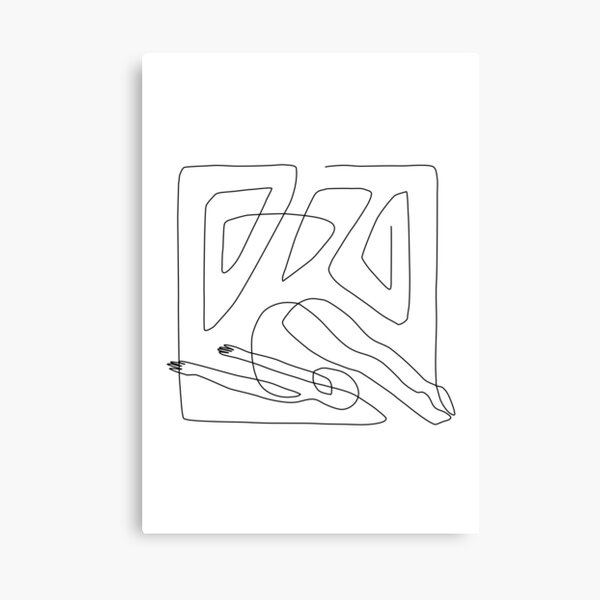 Abstract Woman Figure - One Line Art Canvas Print