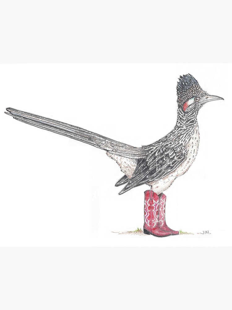 Thumbnail 2 of 2, Art Board Print, Roadrunner in cowboy boots designed and sold by JimsBirds.