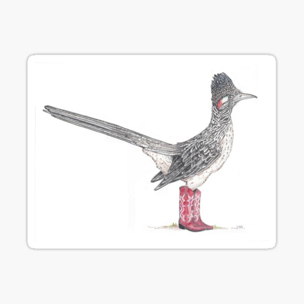 Roadrunner in cowboy boots Sticker