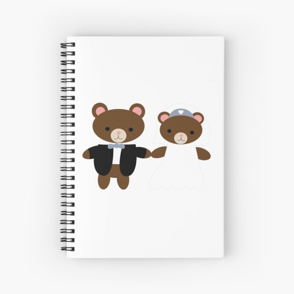Bear Bride Groom Cute Kawaii Wedding Couple Spiral Notebook
