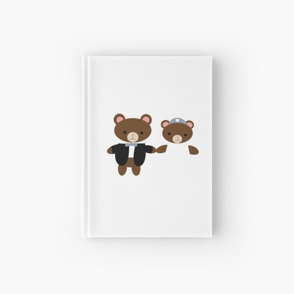 Bear Bride Groom Cute Kawaii Wedding Couple Hardcover Journal