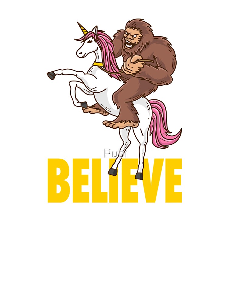 bigfoot riding a unicorn t shirt