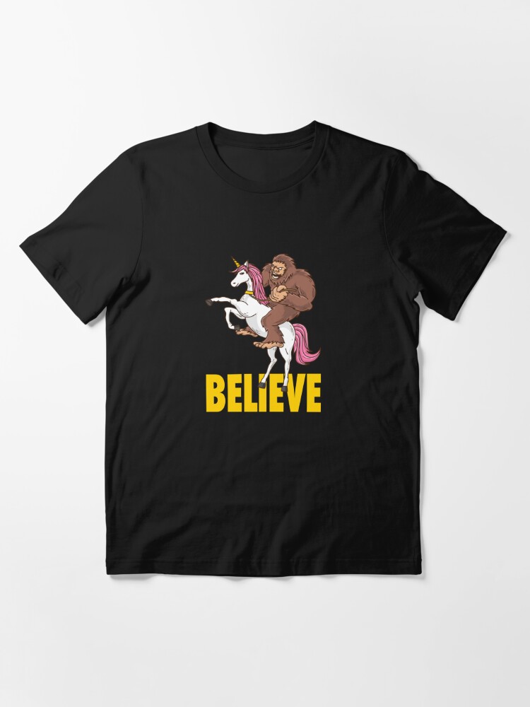 Bigfoot Sasquatch Riding Unicorn Unicorn Gift Essential T-Shirt for Sale  by Pubi