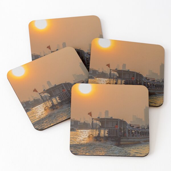 Item preview, Thailand. Bangkok. Boat - Water Bus - on Chao Phraya River. Sunrise. designed and sold by vadim19.