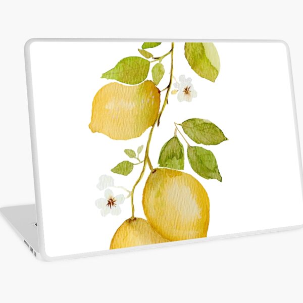 lemon branch watercolor Laptop Skin