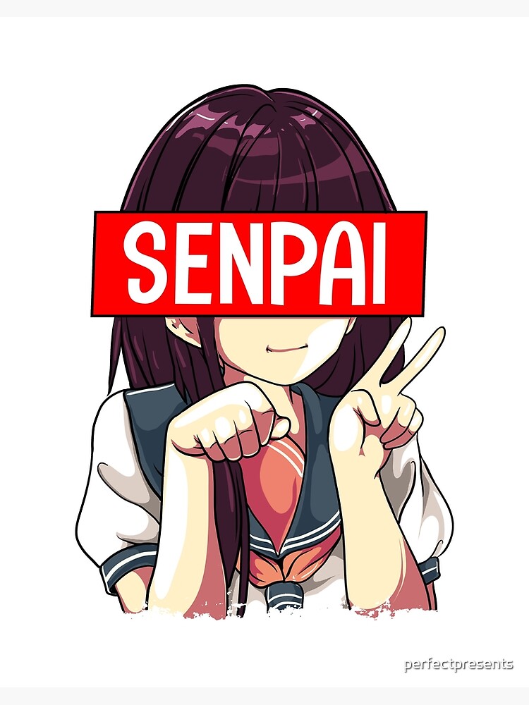 Senpai Anime Girl Japanese Cute Manga Kawaii Art Board Print for Sale by  perfectpresents