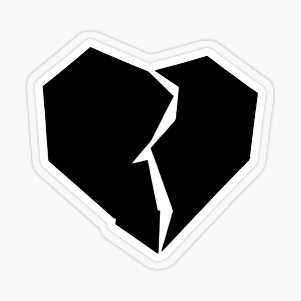 Broken heart black' Sticker