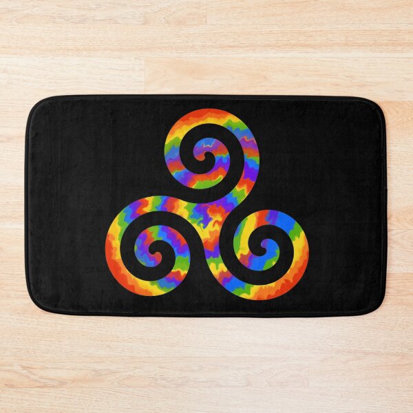 Item preview, Celtic Triskele Colorful Rainbow - Black background designed and sold by NYXFN.