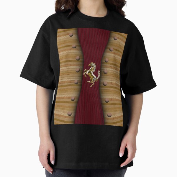 Wooden Prancing Horse (Natural) Oversized T-Shirt