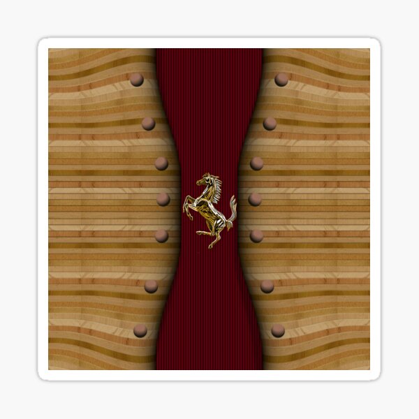 Wooden Prancing Horse (Natural) Sticker