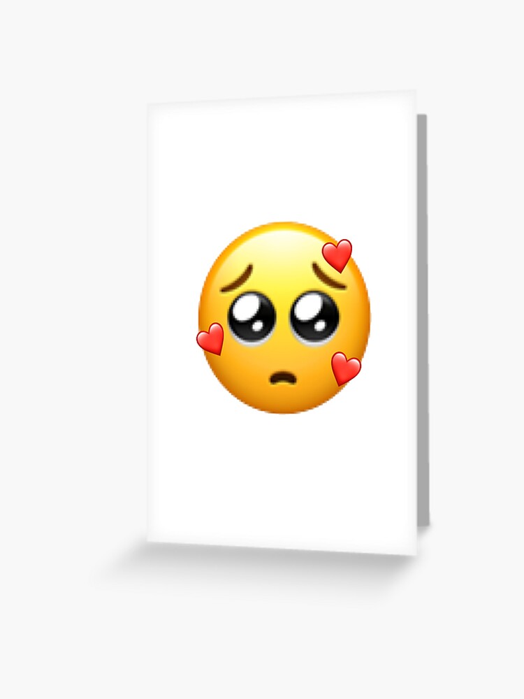 Traurige Augen Mit Herzen Emoji Grusskarte Von Localdealz Redbubble