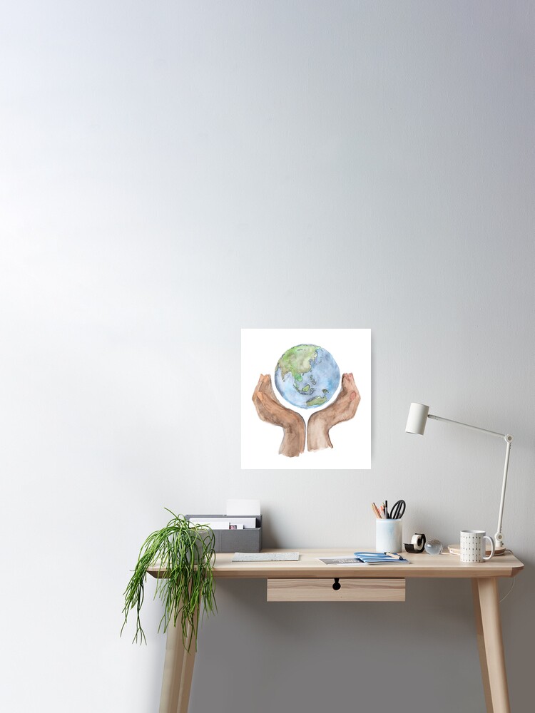 The Earth In Your Hands Poster By Wiccked Redbubble