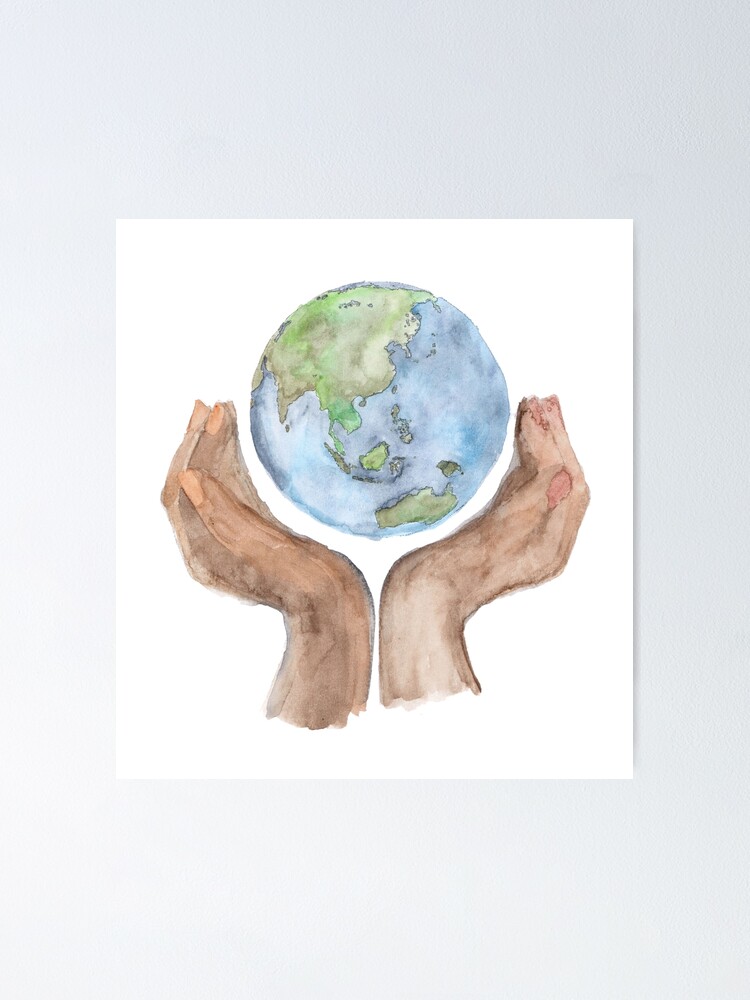 The Earth In Your Hands Poster By Wiccked Redbubble
