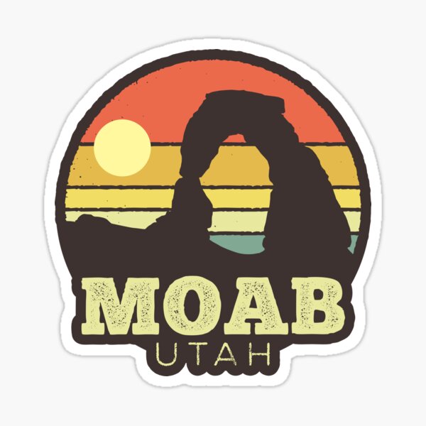 Artikel-Vorschau von Moab Utah Vintage Sonnenuntergang Aufkleber, designt und verkauft von DetourShirts.
