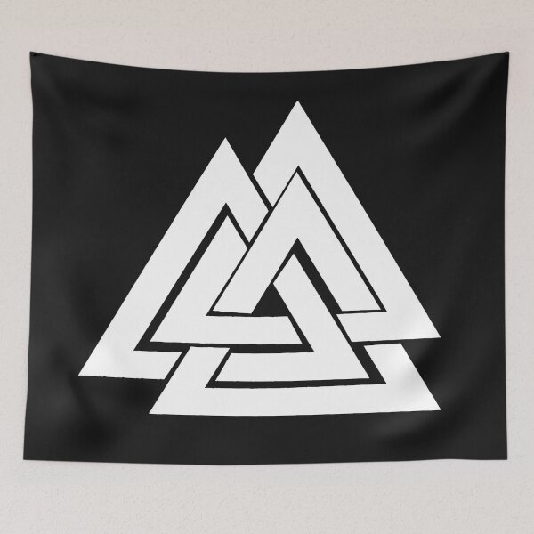 Item preview, White Viking Valknut Minimalist Medieval Design designed and sold by DesignsbyZazz.
